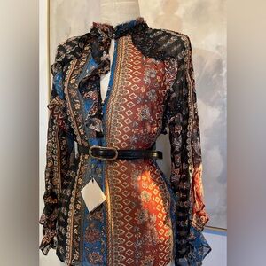 🎁 Zara Patchwork Print Floral Blouse 🎁